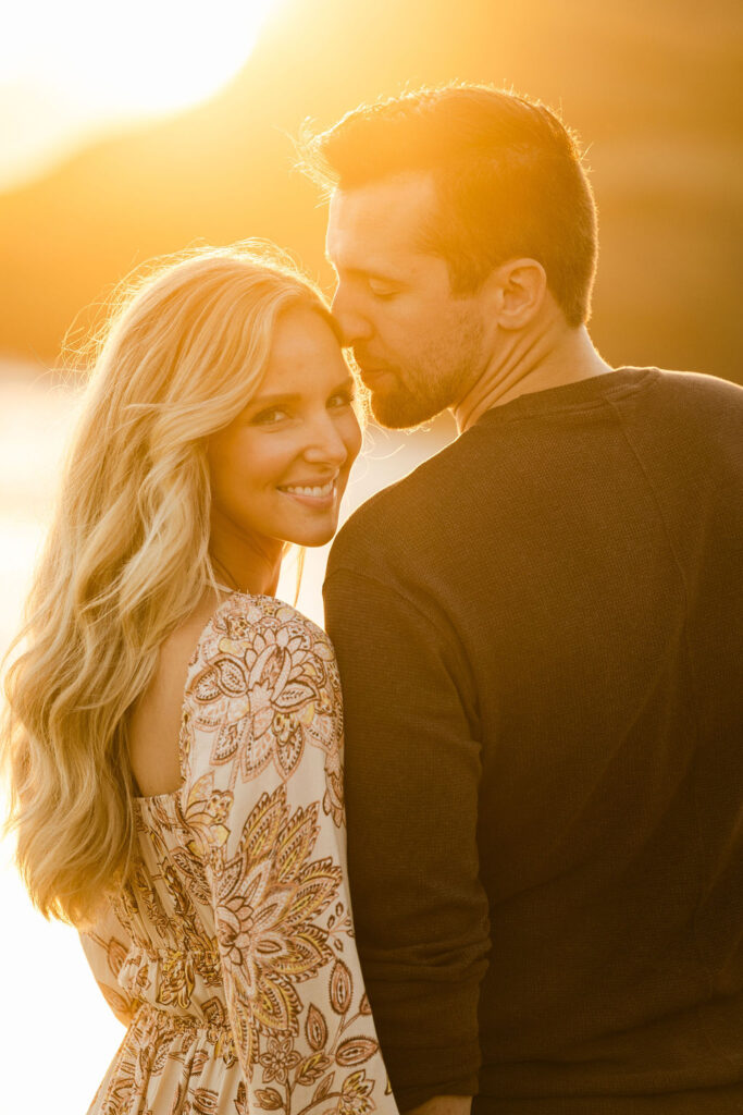 bride and groom engagement session at laguna beach